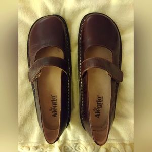 Alegria by PG Lite Mahogany Crackle Leather Mary Jane Shoes